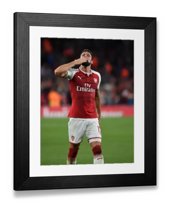 Framed Print : Olivier Giroud: Arsenal's Goalscorer in Premier League Victory over Leicester City (2017-18) Framed Print : Olivier Giroud: Arsenal's Goalscorer in Premier League Victory over Leicester City (2017-18)