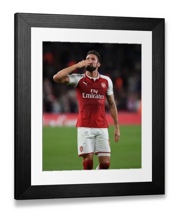 Framed Print : Olivier Giroud: Arsenal's Hero in Victory over Leicester City (2017-18)