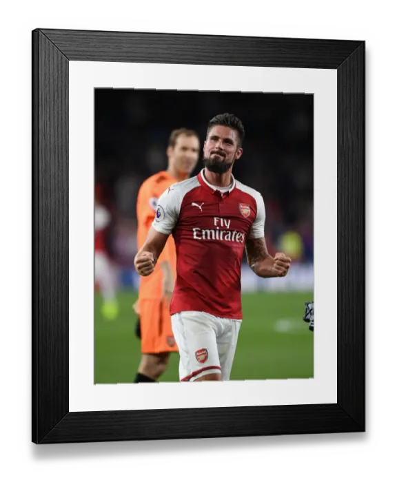 Framed Print : Olivier Giroud: Arsenal's Hero in Victory over Leicester City