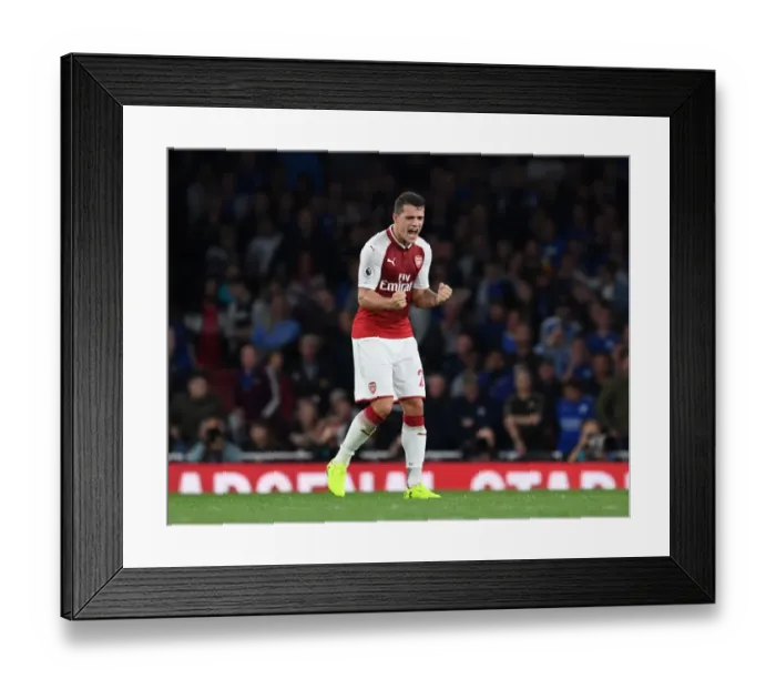 Framed Print : Granit Xhaka: Arsenal's Victory Hero in Leicester Clash, 2017-18 Premier League