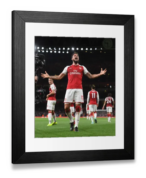 Framed Print : Arsenal's Unforgettable Victory: Olivier Giroud's Brace Against Leicester City (2017-18) Framed Print : Arsenal's Unforgettable Victory: Olivier Giroud's Brace Against Leicester City (2017-18)