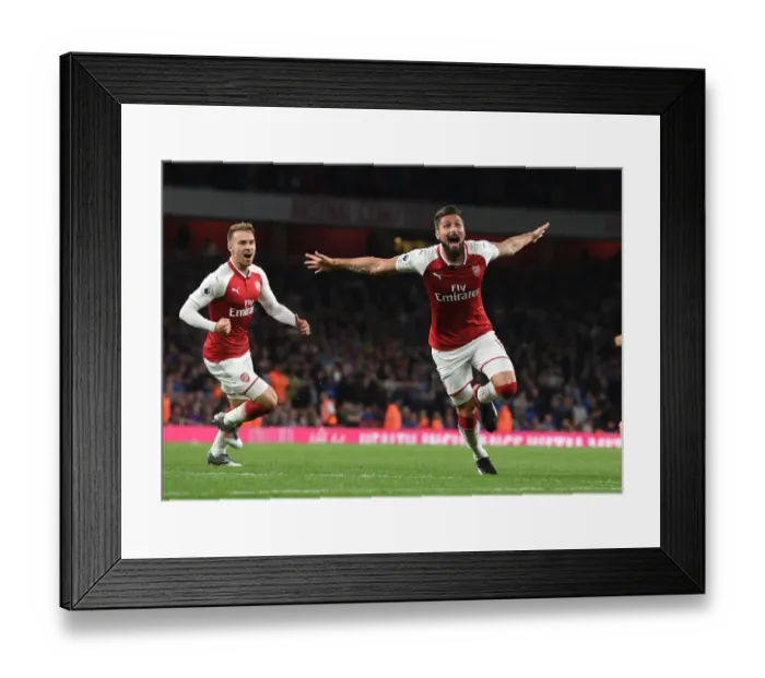 Framed Print : Arsenal's August Dominance: Olivier Giroud's Brace Against Leicester City (2017) Framed Print : Arsenal's August Dominance: Olivier Giroud's Brace Against Leicester City (2017)