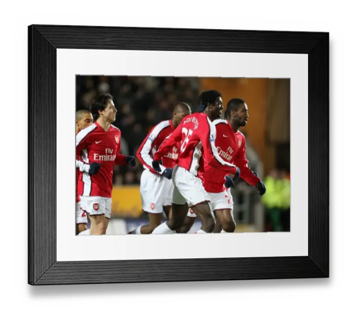Framed Print : Adebayor's First Arsenal Goal: Arsenal Triumph Over Hull City 3-1 (2009)