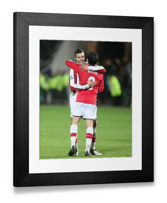 Framed Print : Robin van Persie and Samir Nasri celebrate the Arsenal Framed Print : Robin van Persie and Samir Nasri celebrate the Arsenal
