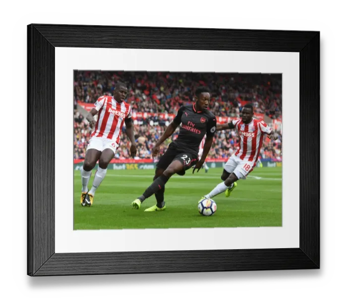 Framed Print : Danny Welbeck vs. Mame Diouf and Kurt Kouma: A Battle at Bet365 Stadium - Stoke City vs. Arsenal, Premier League 2017-18 Framed Print : Danny Welbeck vs. Mame Diouf and Kurt Kouma: A Battle at Bet365 Stadium - Stoke City vs. Arsenal, Premier League 2017-18