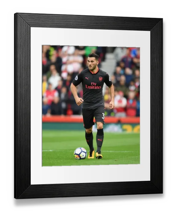Framed Print : Sead Kolasinac in Action: Arsenal vs. Stoke City, Premier League 2017-18