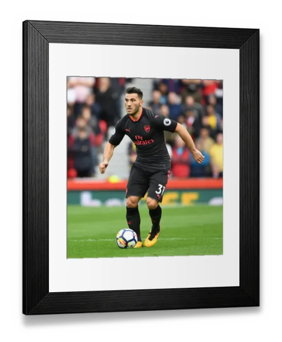 Framed Print : Sead Kolasinac in Action: Stoke City vs. Arsenal, Premier League 2017-18