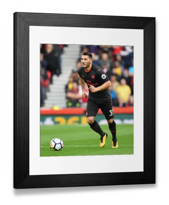 Framed Print : Sead Kolasinac in Action: Arsenal vs. Stoke City, Premier League 2017-18