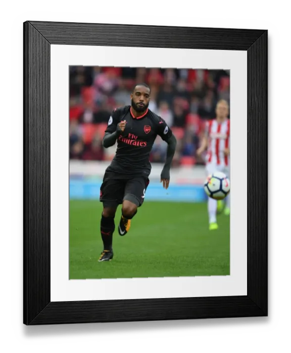 Framed Print : Alex Lacazette: Arsenal's Star Striker Scores in Premier League Debut Against Stoke City Framed Print : Alex Lacazette: Arsenal's Star Striker Scores in Premier League Debut Against Stoke City