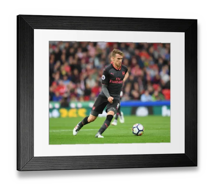 Framed Print : Aaron Ramsey in Action: Arsenal vs. Stoke City, Premier League 2017-18 Framed Print : Aaron Ramsey in Action: Arsenal vs. Stoke City, Premier League 2017-18