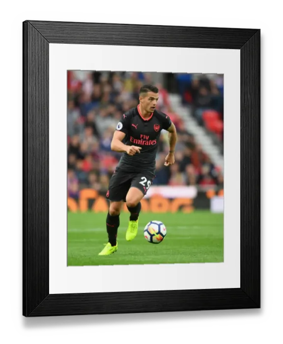 Framed Print : Granit Xhaka in Action: Stoke City vs Arsenal, Premier League 2017-18 Framed Print : Granit Xhaka in Action: Stoke City vs Arsenal, Premier League 2017-18