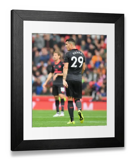 Framed Print : Granit Xhaka: Arsenal's Midfield Maestro in Action Against Stoke City, Premier League 2017-18 Framed Print : Granit Xhaka: Arsenal's Midfield Maestro in Action Against Stoke City, Premier League 2017-18