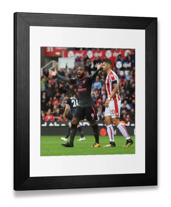 Framed Print : Alex Lacazette's Frustrating Disallowed Goal: Arsenal at Stoke City (2017-18)