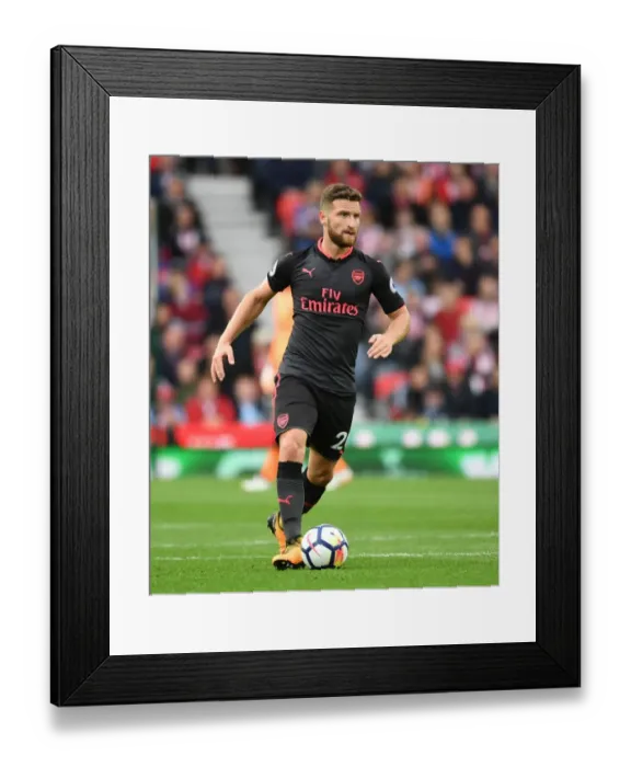 Framed Print : Shkodran Mustafi in Action: Stoke City vs. Arsenal, Premier League 2017-18 Framed Print : Shkodran Mustafi in Action: Stoke City vs. Arsenal, Premier League 2017-18