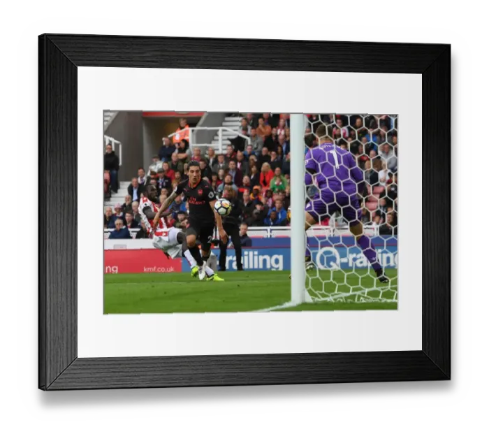 Framed Print : Hector Bellerin (Arsenal) Mame Diouf (Stoke). Stoke City 1: 0 Arsenal. Premier League Framed Print : Hector Bellerin (Arsenal) Mame Diouf (Stoke). Stoke City 1: 0 Arsenal. Premier League