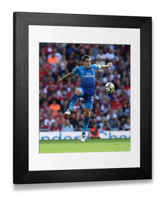 Framed Print : Hector Bellerin Faces Off at Anfield: Liverpool vs. Arsenal, 2017-18 Premier League