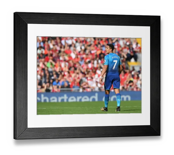 Framed Print : Intense Clash: Alexis Sanchez Faces Liverpool at Anfield, Premier League 2017-18 Framed Print : Intense Clash: Alexis Sanchez Faces Liverpool at Anfield, Premier League 2017-18
