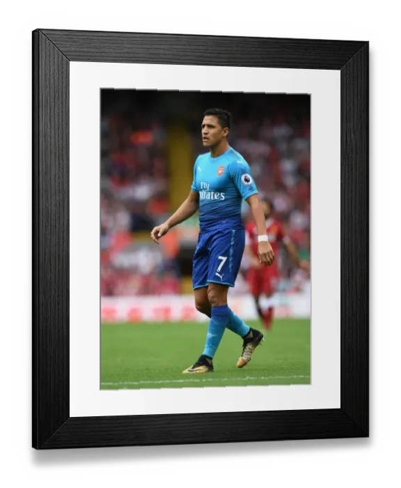 Framed Print : Intense Rivalry: Alexis Sanchez Faces Liverpool in Premier League Showdown (2017-18)