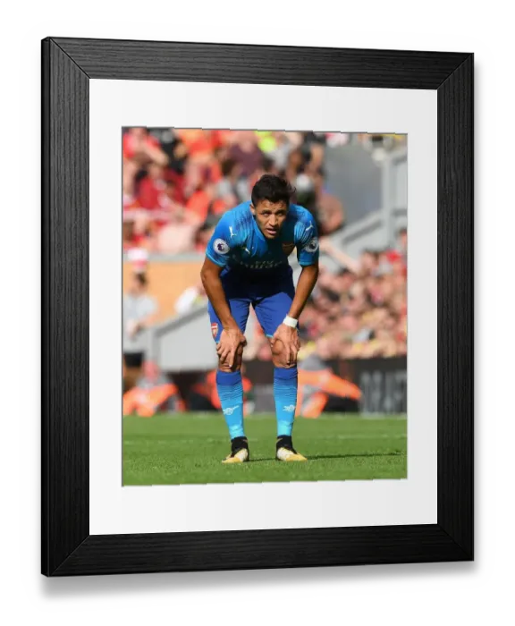 Framed Print : Intense Clash: Alexis Sanchez Faces Liverpool at Anfield, Premier League 2017-18 Framed Print : Intense Clash: Alexis Sanchez Faces Liverpool at Anfield, Premier League 2017-18