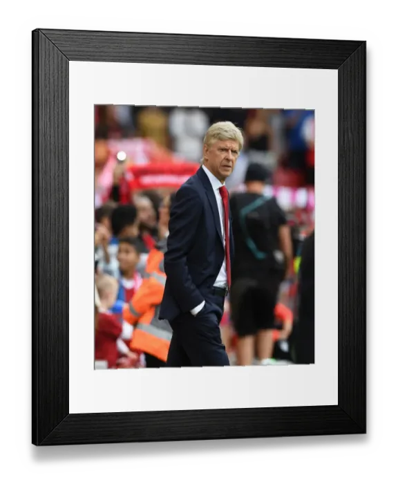 Framed Print : Arsene Wenger at Anfield: Liverpool vs. Arsenal, Premier League 2017-18