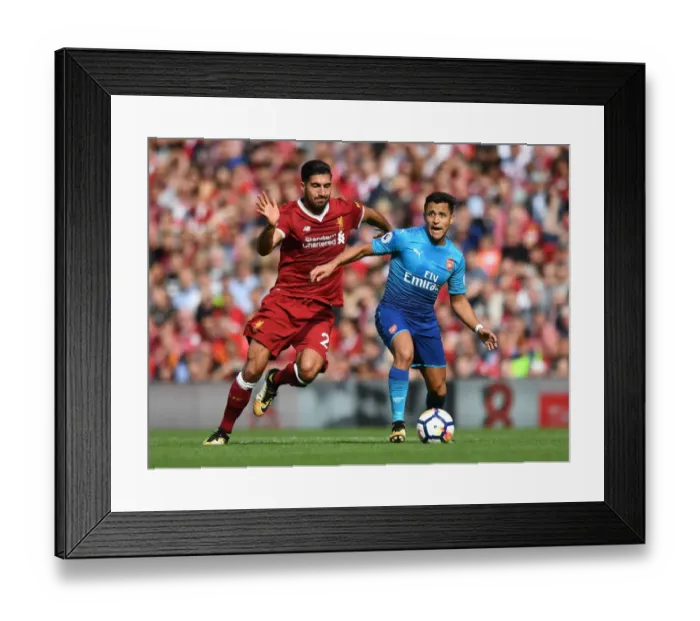 Framed Print : Clash of Stars: Sanchez vs. Can in Liverpool vs. Arsenal Premier League Showdown Framed Print : Clash of Stars: Sanchez vs. Can in Liverpool vs. Arsenal Premier League Showdown