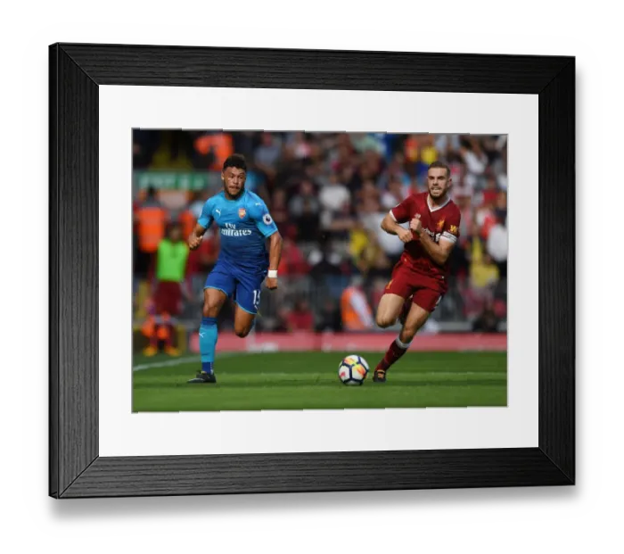 Framed Print : Clash of Midfield Titans: Oxlade-Chamberlain vs Henderson (Premier League, Liverpool vs Arsenal, 2017-18) Framed Print : Clash of Midfield Titans: Oxlade-Chamberlain vs Henderson (Premier League, Liverpool vs Arsenal, 2017-18)
