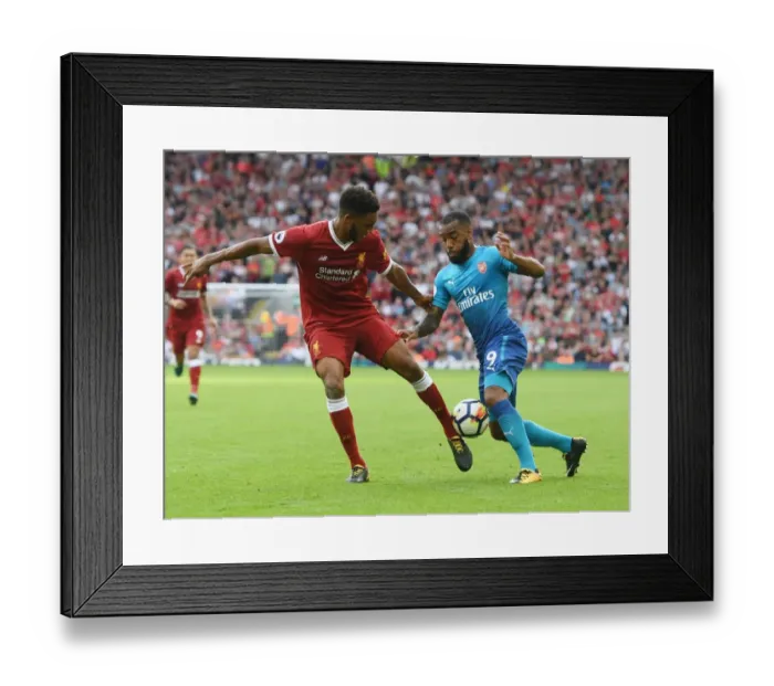 Framed Print : Clash at Anfield: Lacazette vs. Gomez in Premier League Showdown Framed Print : Clash at Anfield: Lacazette vs. Gomez in Premier League Showdown