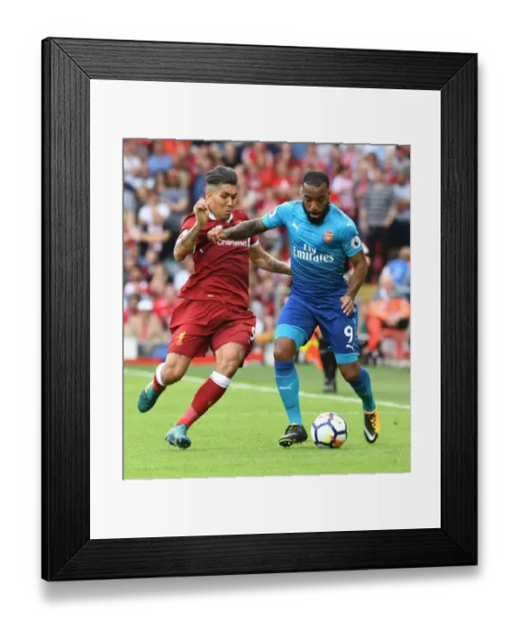 Framed Print : Clash of the Strikers: Lacazette vs. Firmino - Premier League 2017-18: Epic Showdown between Arsenal's Lacazette and Liverpool's Firmino Framed Print : Clash of the Strikers: Lacazette vs. Firmino - Premier League 2017-18: Epic Showdown between Arsenal's Lacazette and Liverpool's Firmino