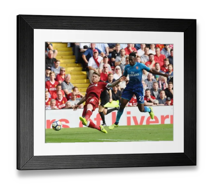 Framed Print : Clash at Anfield: Welbeck vs. Moreno, Premier League Showdown Framed Print : Clash at Anfield: Welbeck vs. Moreno, Premier League Showdown