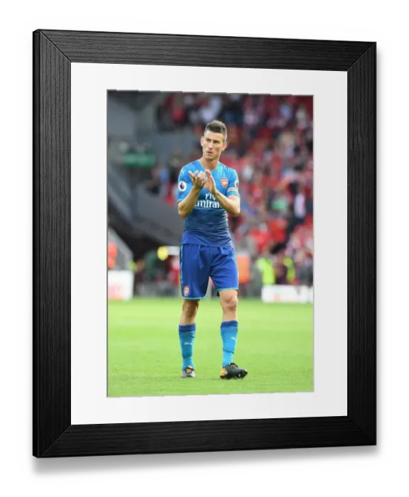 Framed Print : Laurent Koscielny: Post-Match Reflection at Anfield (Liverpool v Arsenal, 2017-18)
