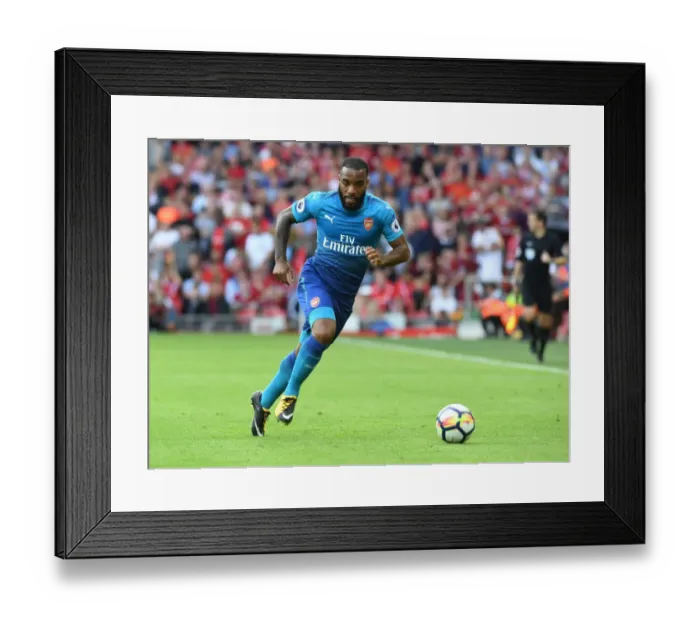 Framed Print : Alex Lacazette Faces Liverpool: Premier League Showdown 2017-18