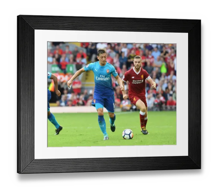 Framed Print : Mesut Ozil: Star Midfielder in Action Against Liverpool, 2017-18 Premier League