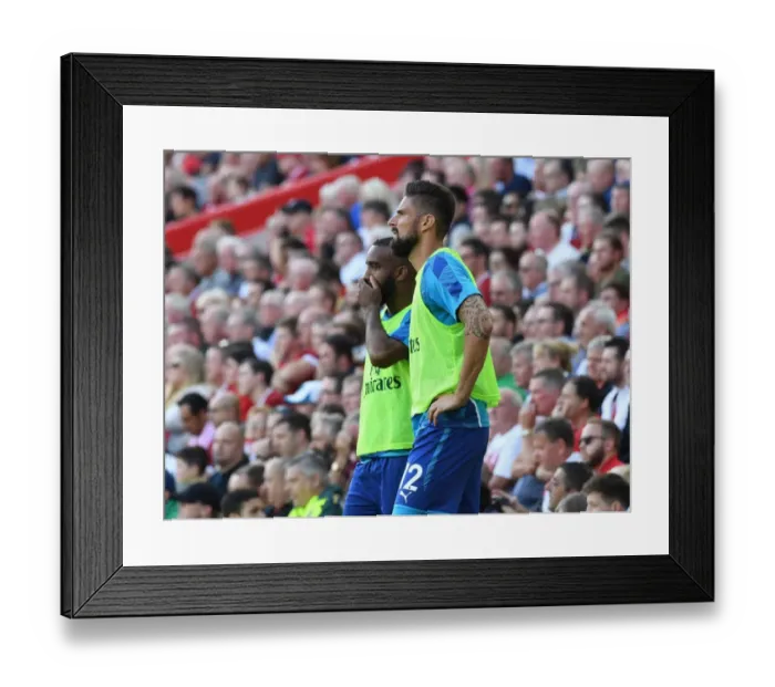 Framed Print : Arsenal Substitutes Lacazette and Giroud at Liverpool's Anfield