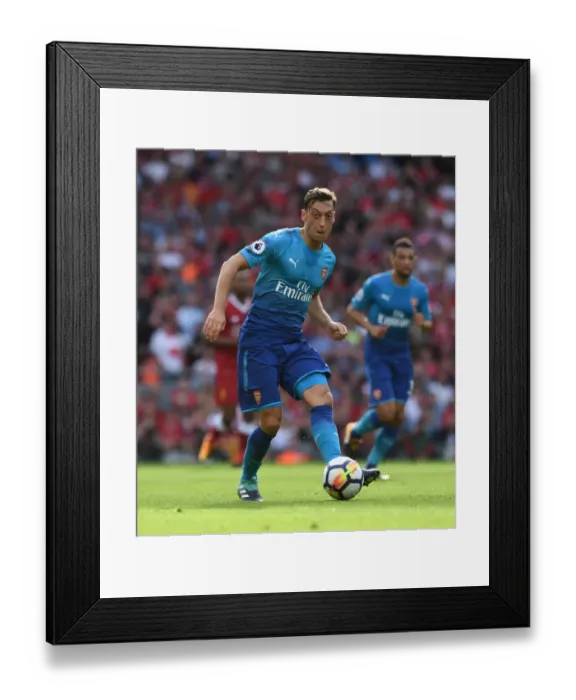 Framed Print : Mesut Ozil (Arsenal). Liverpool 4: 0 Arsenal. Premier League. Anfield, Liverpool, 27  /  8  /  17