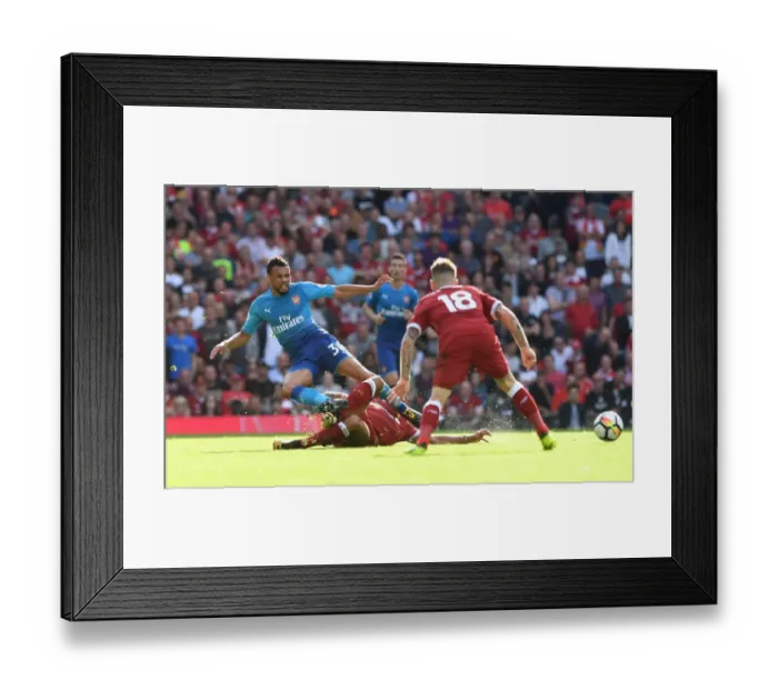 Framed Print : Francis Coquelin (Arsenal) Emre Can (Liverpool). Liverpool 4: 0 Arsenal. Premier League