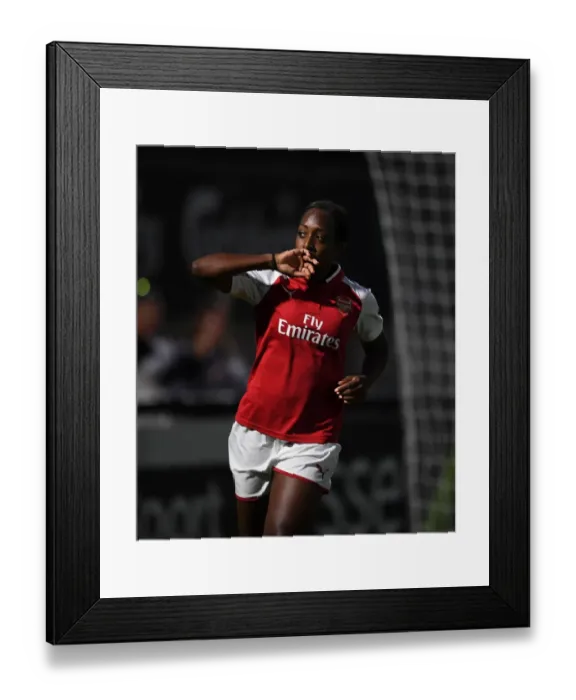 Framed Print : Danielle Carter Scores Arsenal's Third Goal Against Everton Ladies in Pre-Season Friendly