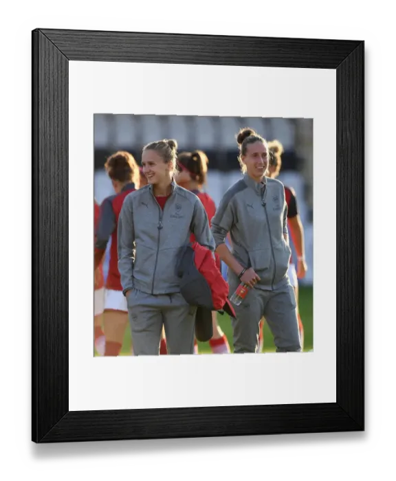 Framed Print : Arsenal Women: Miedema and Van Veenendaal Preparing for Action during 2017 Pre-Season Training