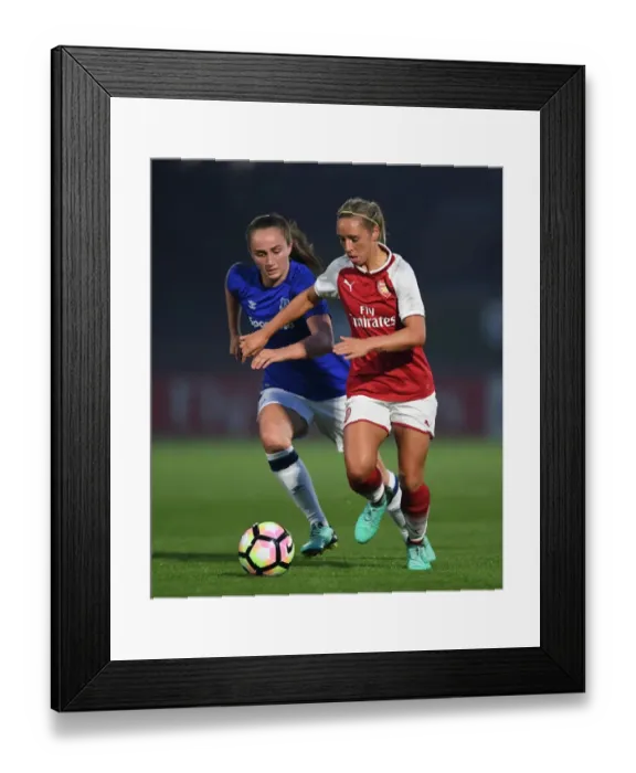 Framed Print : Arsenal's Jordan Nobbs Faces Off Against Everton's Megan Finnigan in Pre-Season Friendly Framed Print : Arsenal's Jordan Nobbs Faces Off Against Everton's Megan Finnigan in Pre-Season Friendly