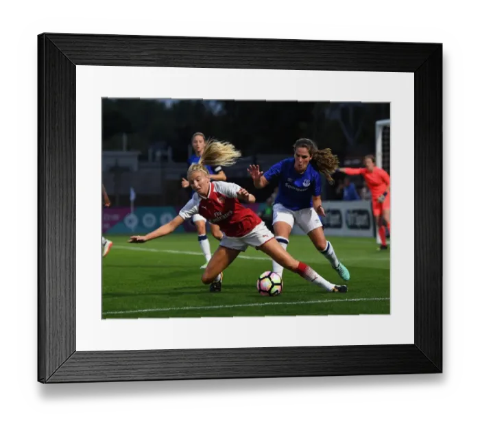 Framed Print : Arsenal's Leah Williamson Fouls by Everton's Siri Worm: Pre-Season Clash (2017-18) Framed Print : Arsenal's Leah Williamson Fouls by Everton's Siri Worm: Pre-Season Clash (2017-18)