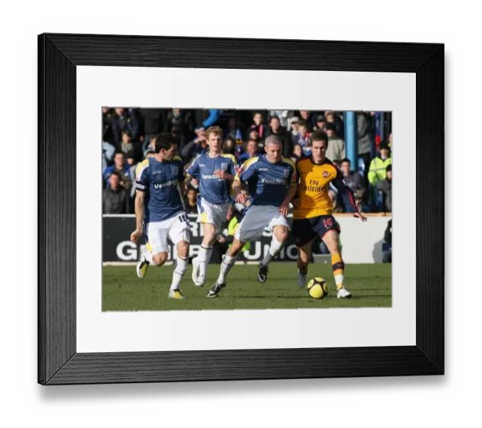 Framed Print : Aaron Ramsey (Arsenal) Joe Ledley & Kevin McNaughton(Cardiff)