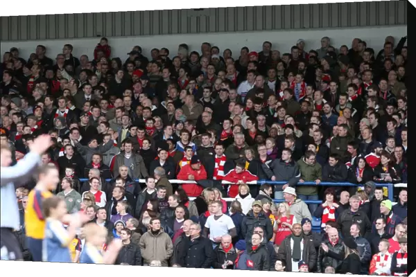 Arsenal fans standing on the terracing