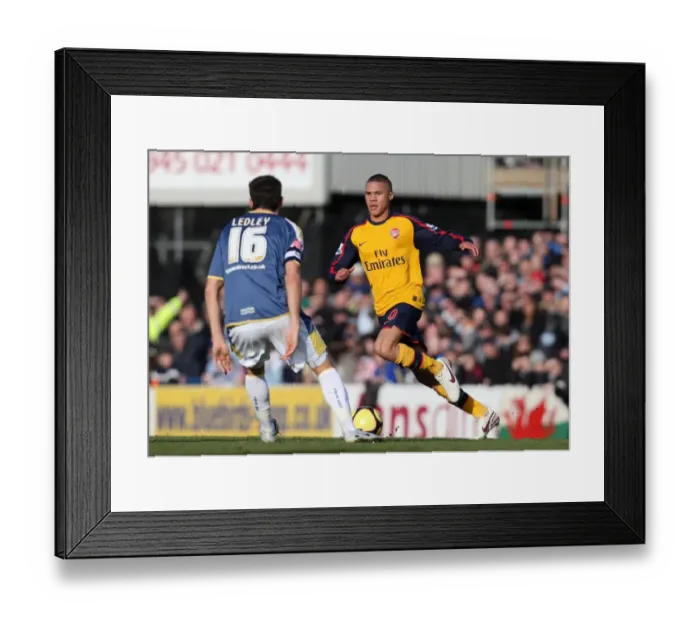 Framed Print : Kieran Gibbs (Arsenal) Joe Ledley (Cardiff)