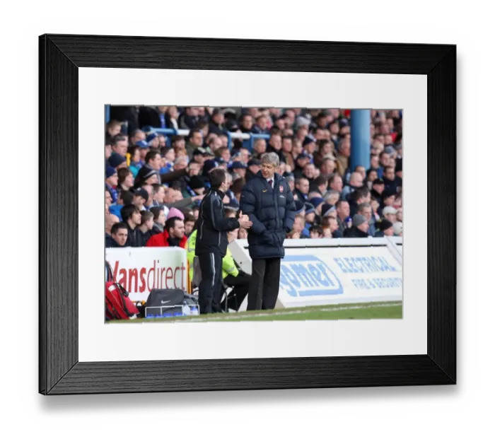 Framed Print : Arsene Wenger the Arsenal Manager with the 4th Official Framed Print : Arsene Wenger the Arsenal Manager with the 4th Official