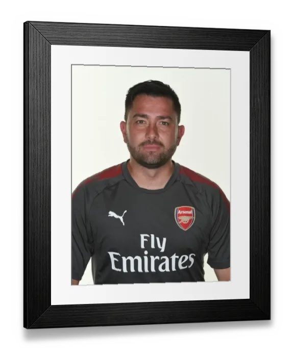Framed Print : Arsenal Women's Team: Pedro Martinez Losa at 2017 Photocall