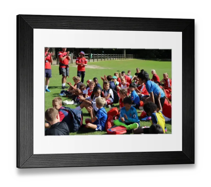Framed Print : Arsenal Football Club: Training at the Arsenal Soccer School Residential Camp 2017