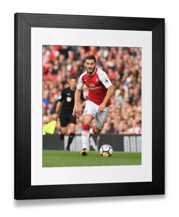 Framed Print : Sead Kolasinac in Action: Arsenal vs AFC Bournemouth, Premier League 2017-18