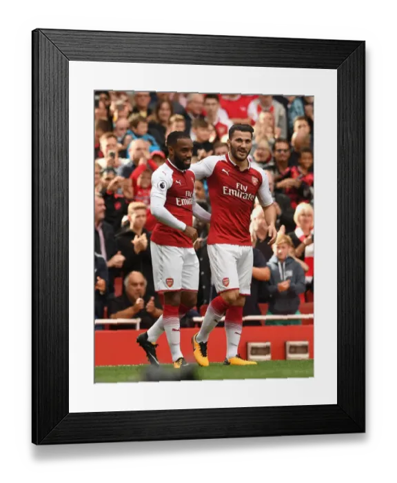 Framed Print : Alexandre Lacazette and Sead Kolasinac Celebrate Arsenal's Second Goal vs AFC Bournemouth (2017-18) Framed Print : Alexandre Lacazette and Sead Kolasinac Celebrate Arsenal's Second Goal vs AFC Bournemouth (2017-18)