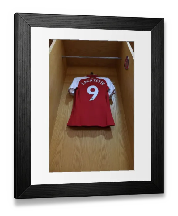 Framed Print : Alexandre Lacazette: Arsenal's Roaring Striker Readies for Premier League Battle Against AFC Bournemouth (2017-18) Framed Print : Alexandre Lacazette: Arsenal's Roaring Striker Readies for Premier League Battle Against AFC Bournemouth (2017-18)