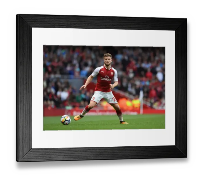 Framed Print : Shkodran Mustafi: Arsenal's Unyielding Defender vs AFC Bournemouth (2017-18)