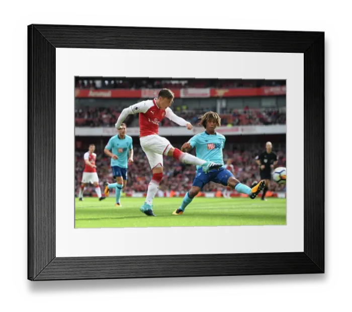 Framed Print : Mesut Ozil vs. Nathan Ake: Intense Battle at Emirates Stadium - Arsenal v AFC Bournemouth, 2017-18 Premier League Framed Print : Mesut Ozil vs. Nathan Ake: Intense Battle at Emirates Stadium - Arsenal v AFC Bournemouth, 2017-18 Premier League